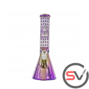 ALL SEEING EYE METALLIC GLASS BEAKER 14inch - PURPLE